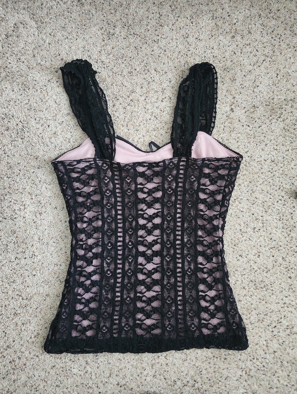 My Michelle Y2k Black Lace Pink Top - Picture 10 of 11